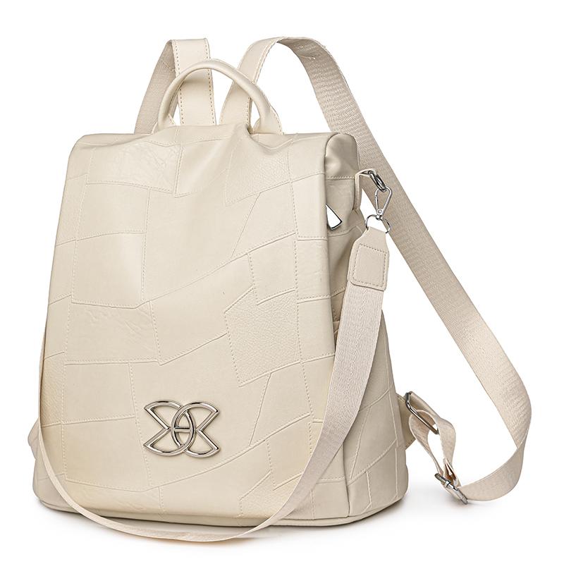 Женский противоугонный дорожный рюкзак большой вместимости из мягкой кожи коричневый — фото 21