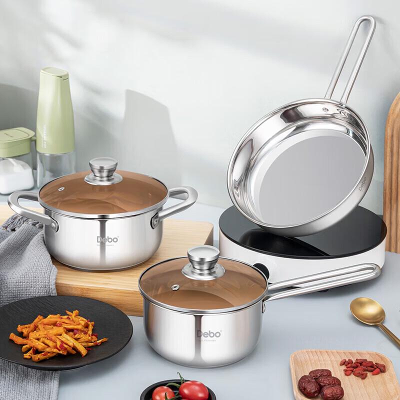 Debo Chantelle 3-Piece Stainless Steel Cookware Set