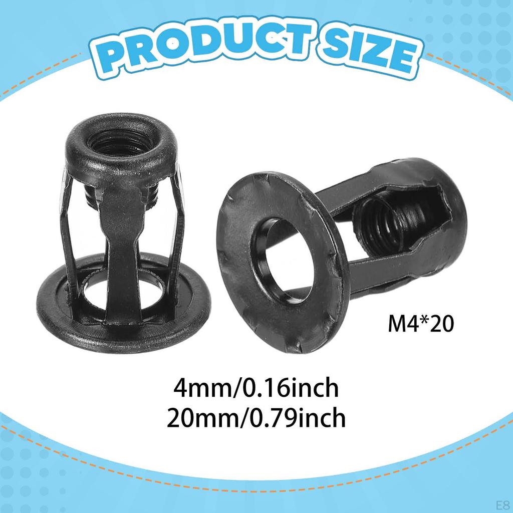 20 sztuk Nakrętka płatkowa do drzwi Kotwy Okucia, Stal węglowa, Narzędzie, Nakrętki rozporowe w kształcie płatka Mocowania ścienne