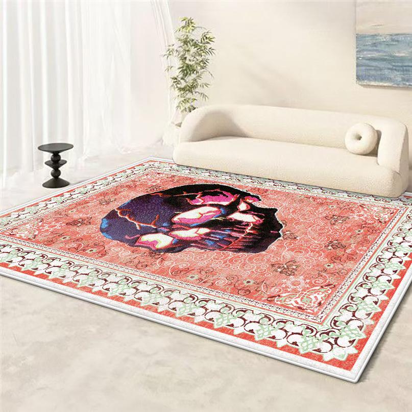 Persischer Retro Teppich in Übergröße für das Wohnzimmer Cartoon Rutschfest Kinderzimmer Dekoration Teppich Weiche Sofatischmatte Maschinenwaschbar