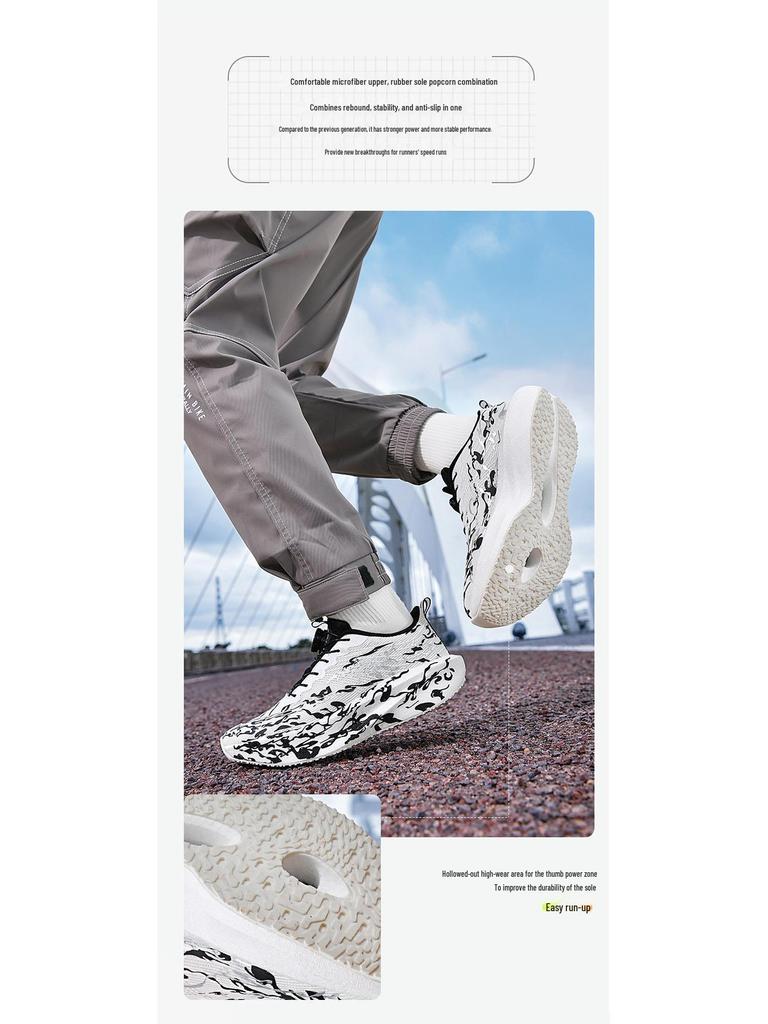 Cross 2025 Fluorescent Running Shoes: Soft Sole Carbon Plate, Parent-Child Couple Style, Heartbeat Design.