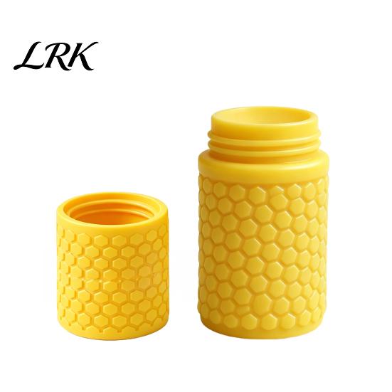 Portable Cotton Swab Case 3D Printed Storage Box, Mini Dustproof Spiral Cap Compact Personal Care Organizer, Honeycomb Appearance Container for Travel