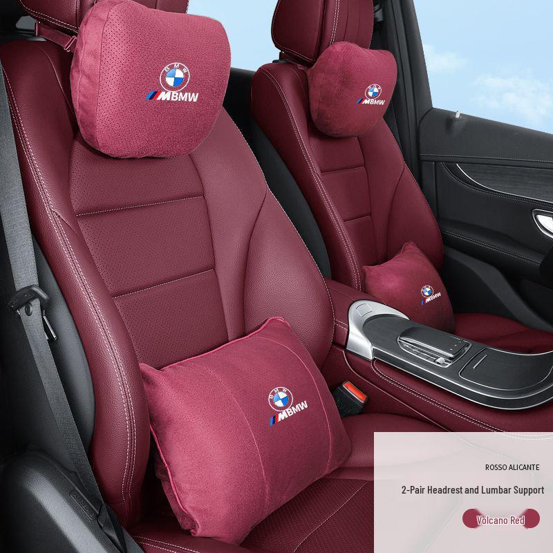 Compatible with BMW 5, 7 Series, X1, X3, X5 car seats, featuring headrest, lumbar, and neck support pillows.