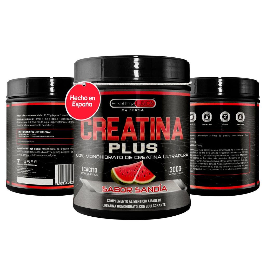 Healthy Fusion Creatine Monohydrate Powder | No Additives | Promotes Muscle Growth and Increases Physical Performance | 300g Watermelon Flavor