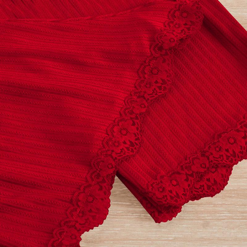 Beliebtes Damen-Spitzen-Pyjama-Set: Dreiteiler mit Shorts, langer Hose und Camisole – Sexy Homewear