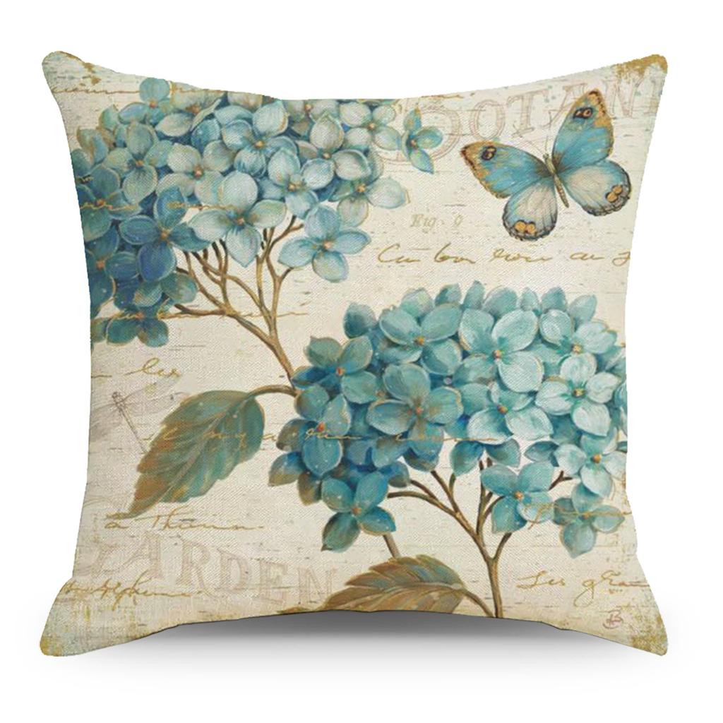 Art Floral Cotton and Linen Pillow Case Car Pillow Sofa Cushion