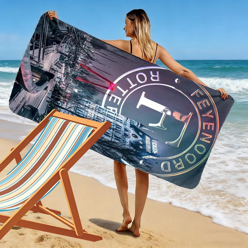 Feyenoord Print Strandtuch, Großes Weiches Schnelltrocknendes Handtuch für Strand Camping Schwimmen