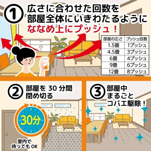 Mender Small Fly Repellent Spray for the Whole Room, One Push, 80 Pushes, Up to 120 Tatami Mats