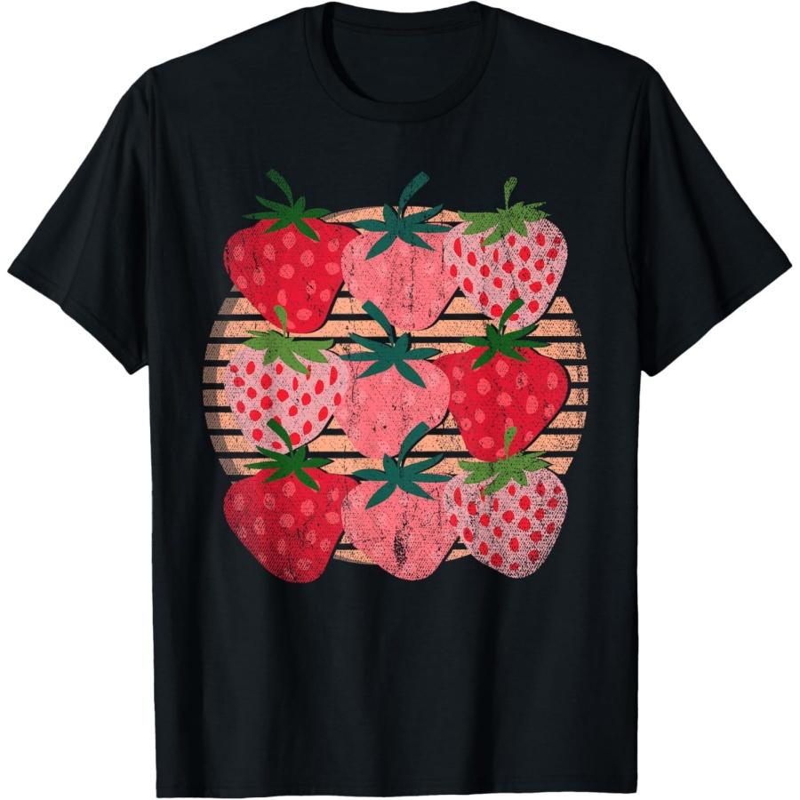 

Retro Red Berry Fruit Cottagecore Strawberry T-Shirt XXXXXL чорний