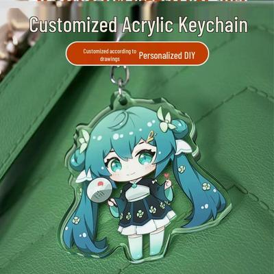 Double-Layer Acrylic Anime Pendant Keychain