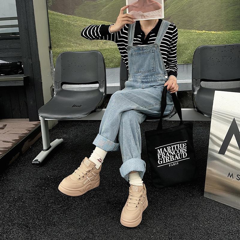 High-top Board Shoes Women's Lace-up Soft-soled Velvet Bread Shoes Winter New Platform Sports and Leisure Women's Shoes