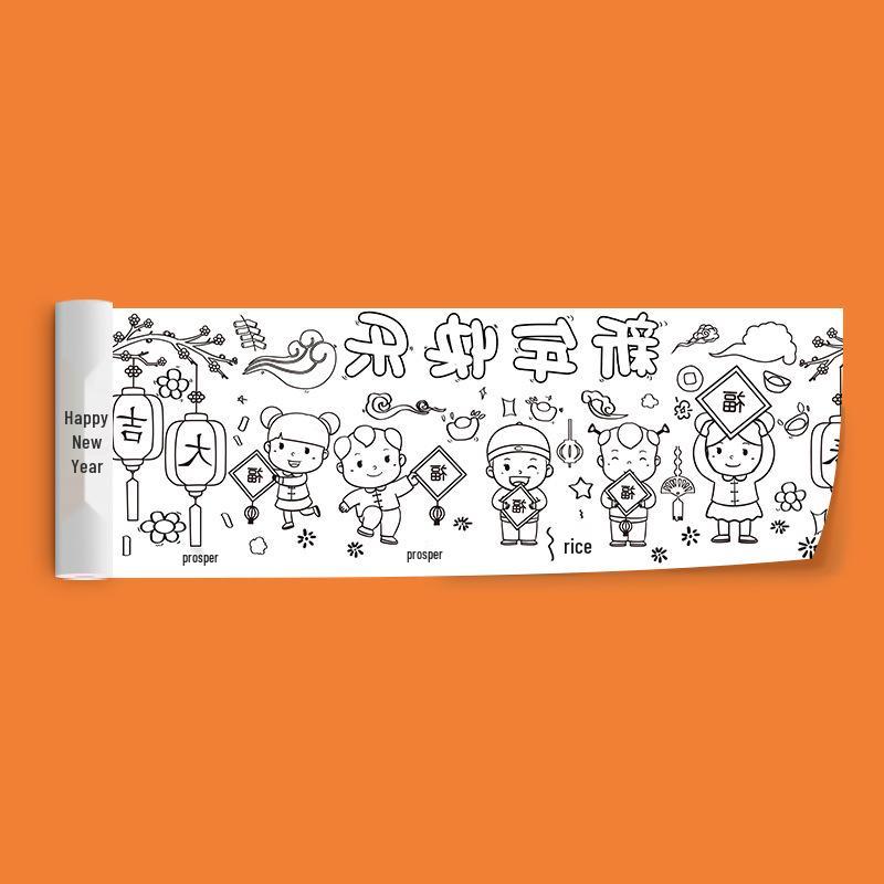 Children's Giant Coloring Scroll - Wall-Mountable Doodle and Painting Paper for Kindergarten