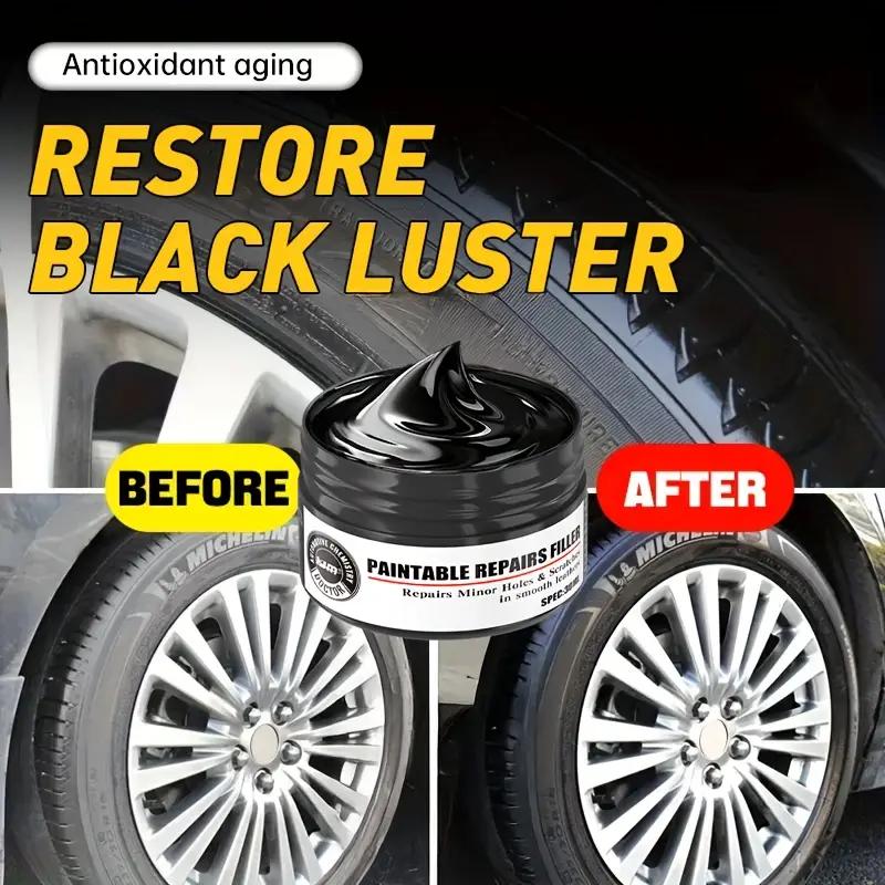 Plastic Restorer-Black Restorer for Faded Plastic,rubber and Vinyl,restores Deep color.Easy To apply,Black Restorer Shiny Car Ac
