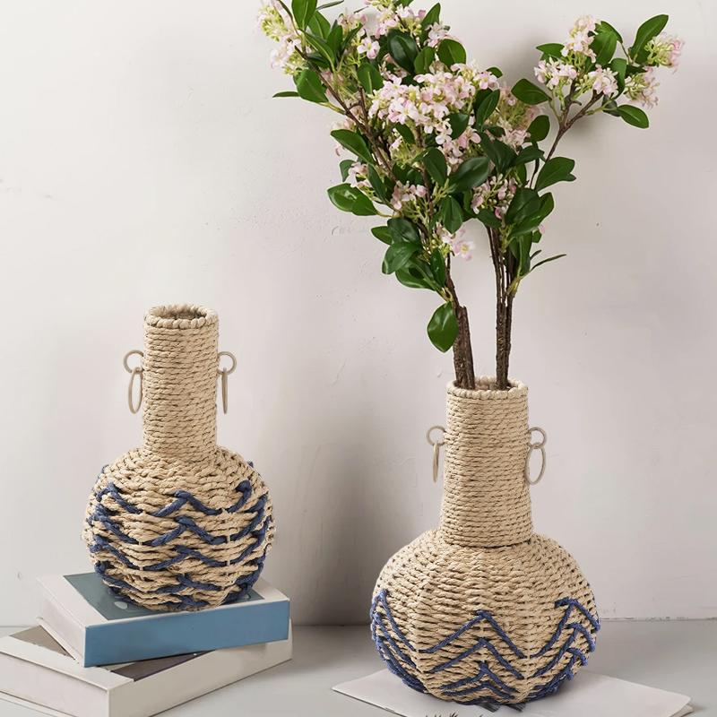 

1 шт. Садоводство Винтажное плетение веревкой Домашнее украшение Аранжировка цветов Композиция из сухоцветов 16x25/20x30см 16x25cm