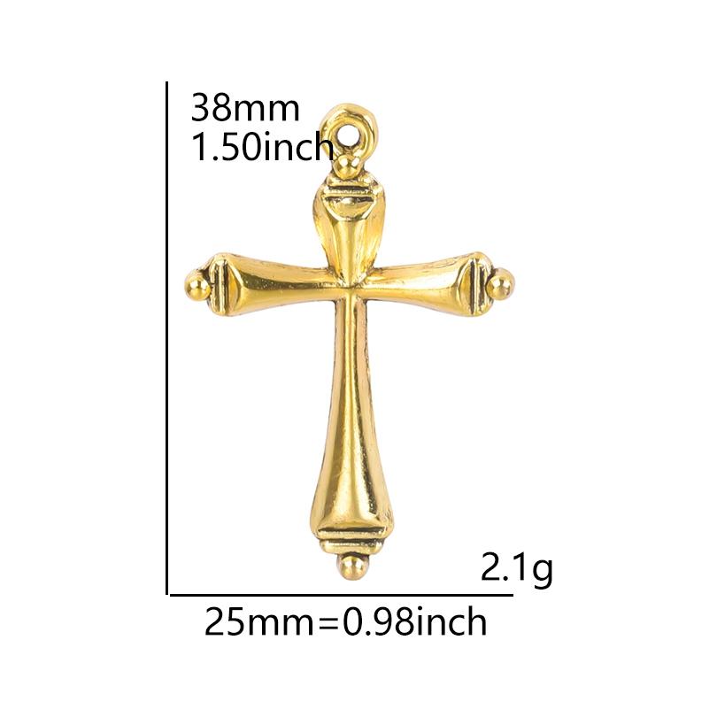 5Pcs Crosses Pendant Charms For Jewelry Making Supplies Christ Handmade Necklace Earrings Charm Gold Color Accessories Wholesale