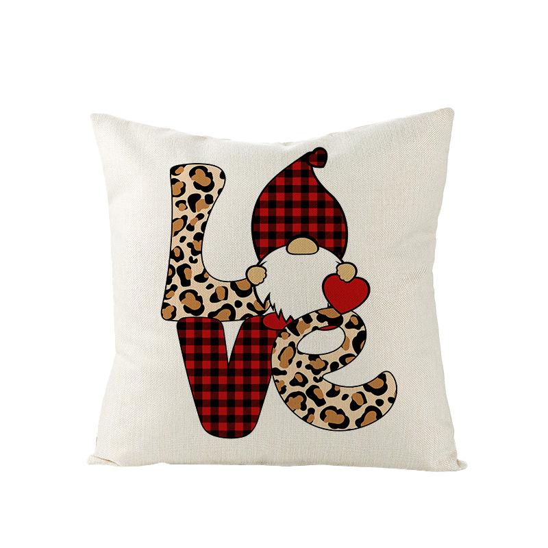 Plaid Valentine's Day Pillow Cover Polyester Printed Love Sofa Cushion Cover Nordic Bedroom Sofa Cushion