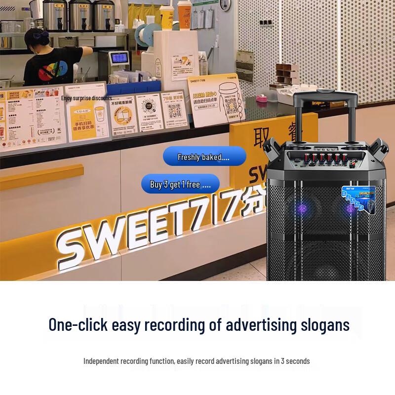 SAST SA-162 12-inch Portable Outdoor KTV Trolley Speaker CN plug (adapter included)