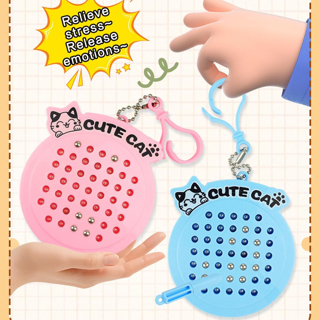 Cat Magnetic Drawing Board Keychain Leisure Toy Bag Pendant Fun Keychain Cartoon Cat Pendant Jewelry Fashion Accessories Creative Gift