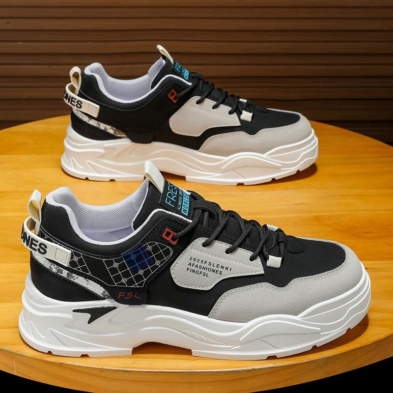 Autumn New Breathable Little White Shoes Men's Trend Versatile Thick-soled Non-slip Sports Shoes Casual Board Shoes Trendy Shoes