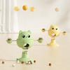 Wobbling Cat Toy with Suction Cup Interactive Cat Teaser Wand Toy with Gall Fruit Balls Treat Dispenser Toy for Indoor Cats Entertainment