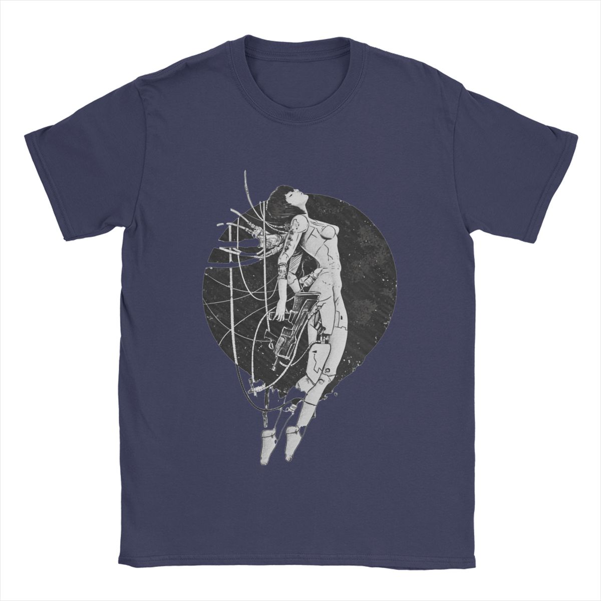 

Ghost In The Shell T Shirts Men 100% Cotton Vintage T-Shirts Crewneck Anime Manga Tees Short Sleeve Tops Original 4XL