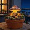 Weather Resistant Garden Stake Mushroom Hut Stake, Whimsical Acrylic Yard Art Fairy Decorative Accents Tale Cabin Outdoor Ornament for Lawn