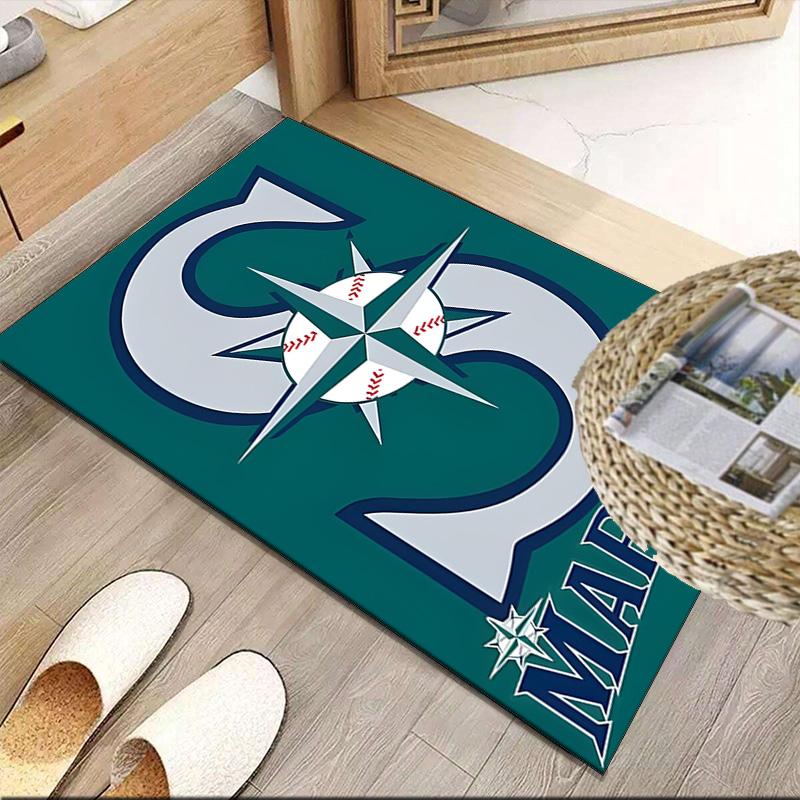 Mariners Team Logo Carpet, Kitchen Rugs, Yoga Mat, Non-Slip Mats, Rug for Bathroom, Living Room Bedroom, Camping Rugs Christmas Gift