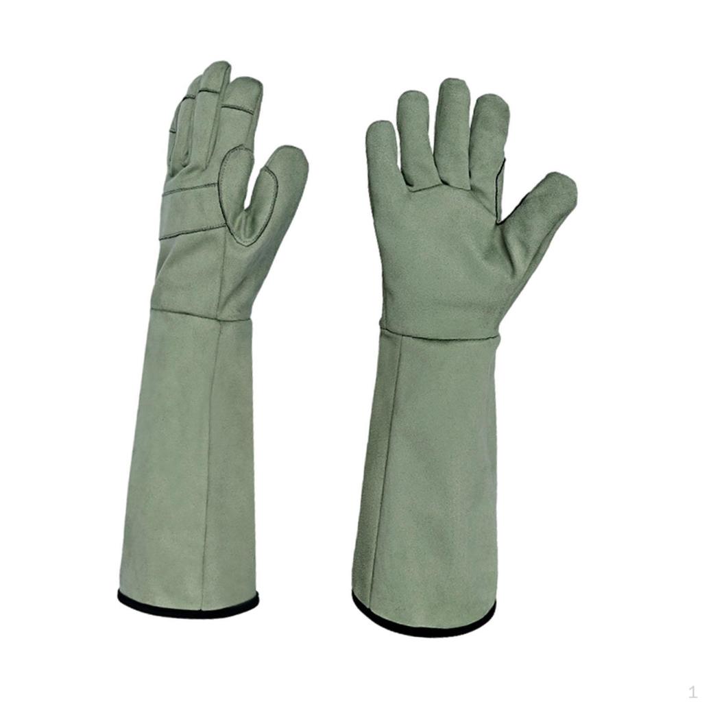 2 Pieces Gardening Gloves Work Multifunctional Professional Sturdy Thorn Proof with Long