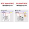 Tuya Smart WiFi Light Switch Push Button No Neutral Wire/With Neutral Wire Switch Smart Life App Control Alexa Google Home Alice