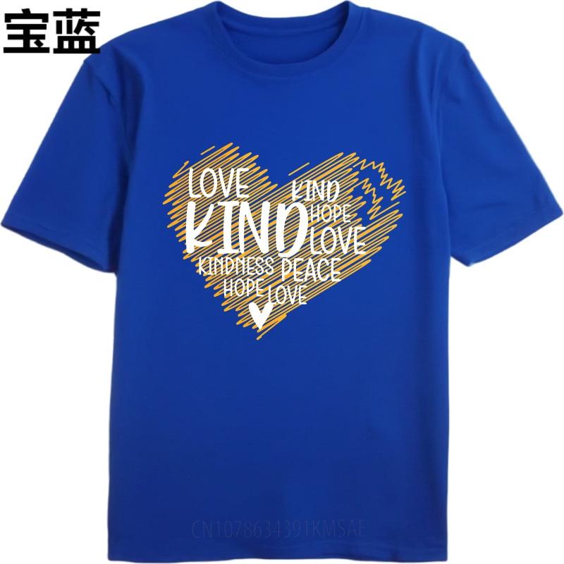 Men Cotton Tshirt Unisex Summer Men T Shirt Love Kind Hope Peace Kindness Love Short Sleeve Solid Color ONeck Tee Shirt