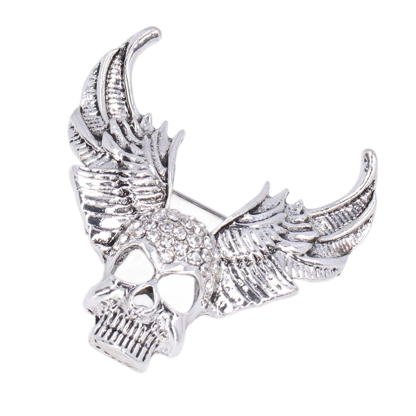 

Drill Skull Brooch Sparkling Crystals Fashion Personality Brooch Accessories for Suit CoatAncient Silver античный серебряного