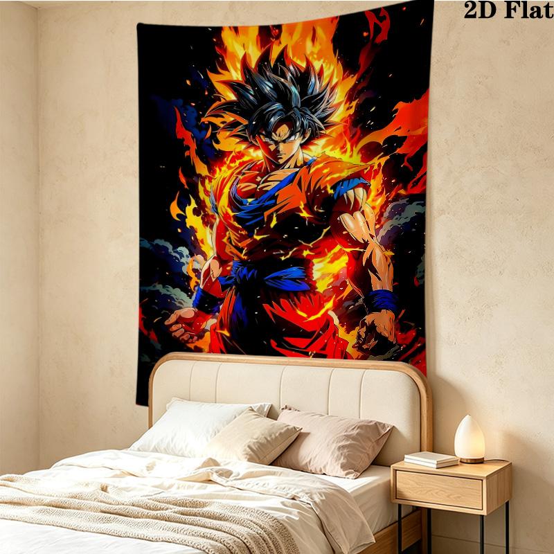 Son Goku Wall Tapestry Aesthetic Wall Hanging Printed Fabric Blanket Decorative Tapestries For Bedroom Living Room Home Decor