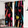 Curtain Fabric Plane Printing Colorful Crayon Without Rod Room Decor Perfect Bedroom Various Curtains Set Of 2 Made Polyester Machine Washable
