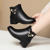 Fashion New Women's Cotton Shoes for Autumn Winter Thick Heel Anti Slip Simple Comfortable Warm   Mid Heeled Women's Single Boots