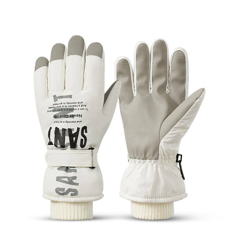 Ladies Skiing Waterproof Winter Warm Thermal Snowboarding Touch Screen Snow Gloves белый