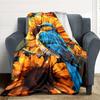 1PC Bluebird, Sunflower Blanket - Soft Warm All-Season Throw for Sofa, Bed, Car, Office, Throw For Sofa yy250916104
