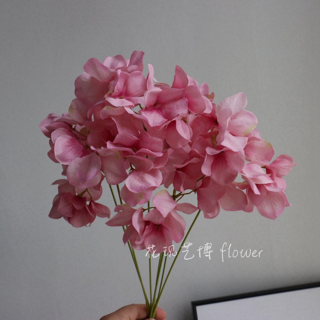 4pcs 7 Branches Hydrangea Artificial Flowers Bouquet Home Wedding Decor Centerpiece Table Arrangement Silk Floral DIY Crafts