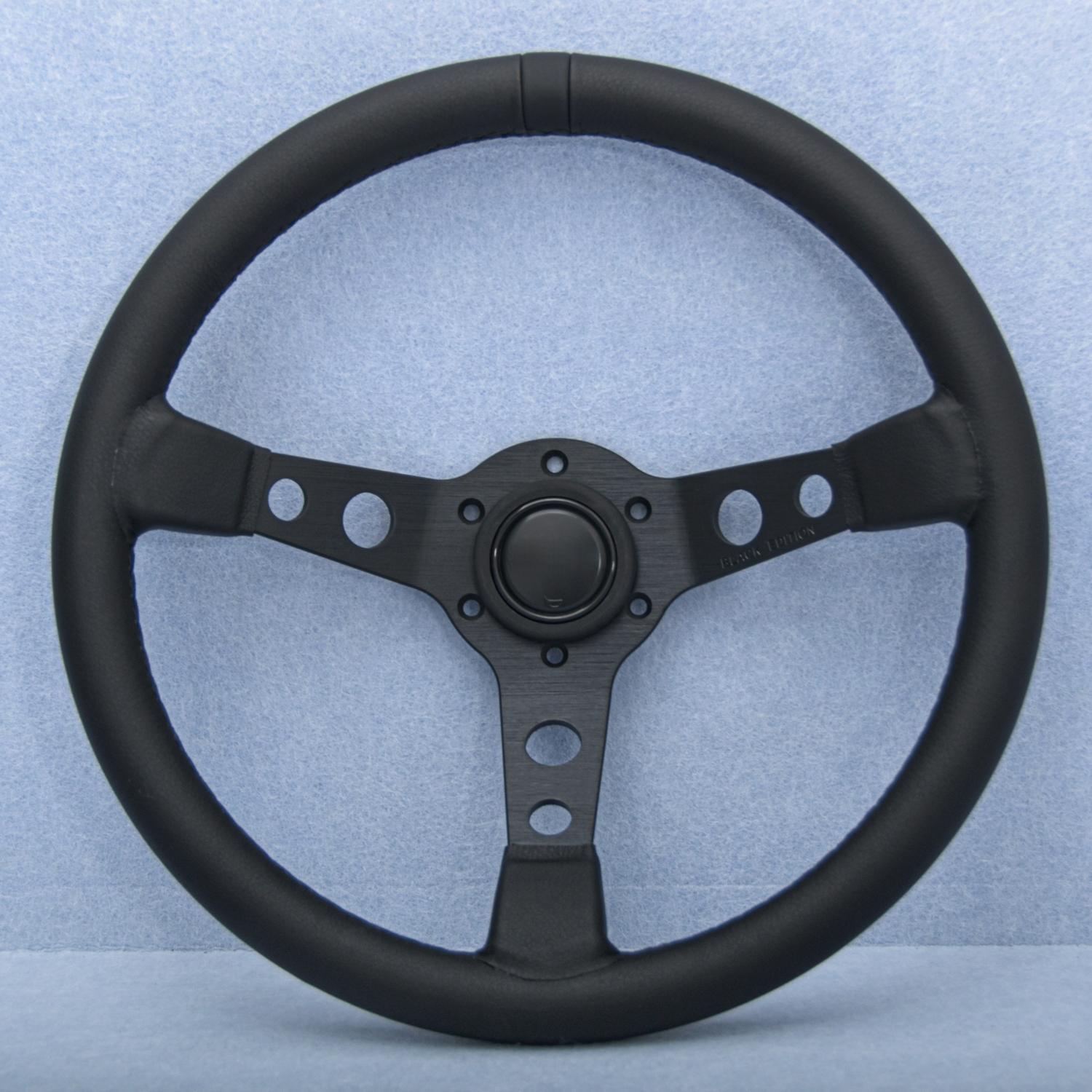 JDM MOD.07 Black Edition Steering Wheel Universal Deep Dish Racing Sports Steering Wheel napa leather