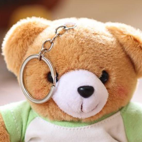 Doll Keychain Plush Pendant Bear T-Shirt Design Lightweight Key Holder Easy to Carry Keychain Backpack Accessories