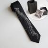 Good Quality Spine Embroidery Techwear Punk Black Tie Men Women Vintage Hip Hop Necktie Man Gifts Box Set