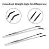 2Pcs Stainless Steel Aquarium Feeding Tweezers 27CM Non-slip Reptile Feeding Tongs with Rubber Head Corrosion-resistant