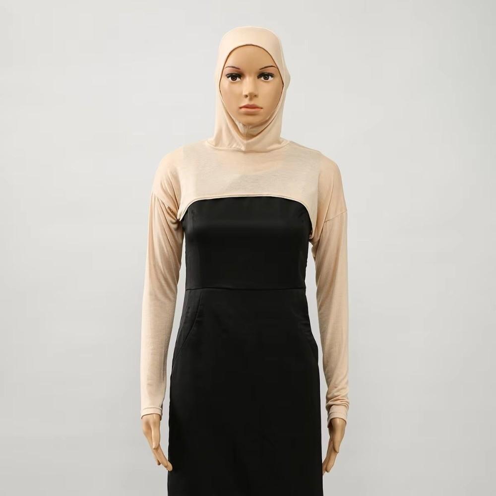 Long Arm Hooded Capelet Full Neck Cover Hijab Convenient Sun Protection Sleeve Cover Under T-Shirt