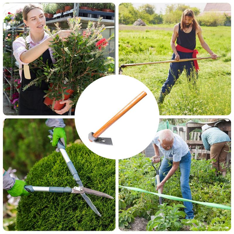 Garden Small Hoe With Wooden Handle Household Flower Hoe Gardening Hoe Outdoor Agricultural Tool Weeding loosening soil Tool
