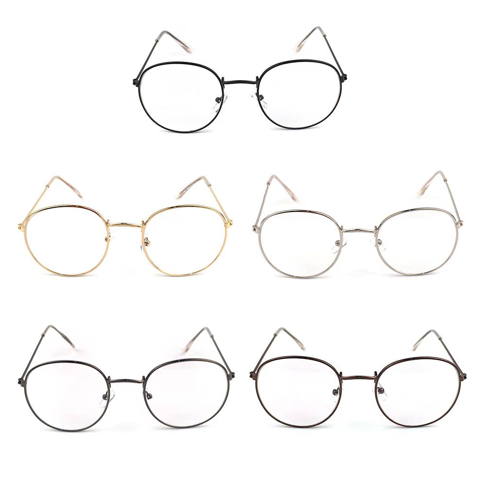 Vintage Runde Brille Metallrahmen Brille Retro Brille Klare Gläser Brillen