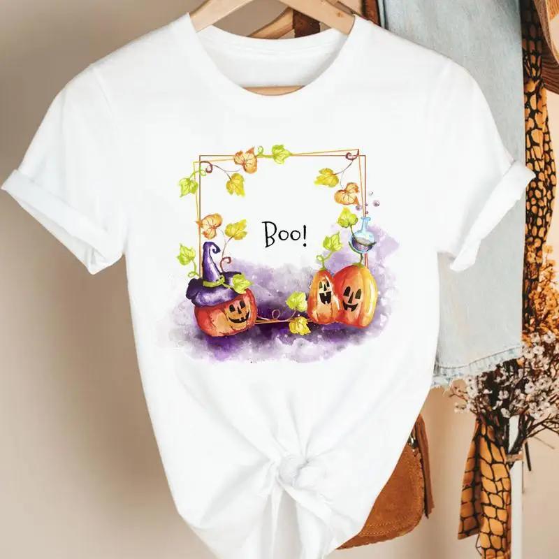 Fashion Womens Pumpkin Spice Coffee Thanksgiving Halloween Casual Crew Neck Short Sleeve Tshirt Women T Shirt