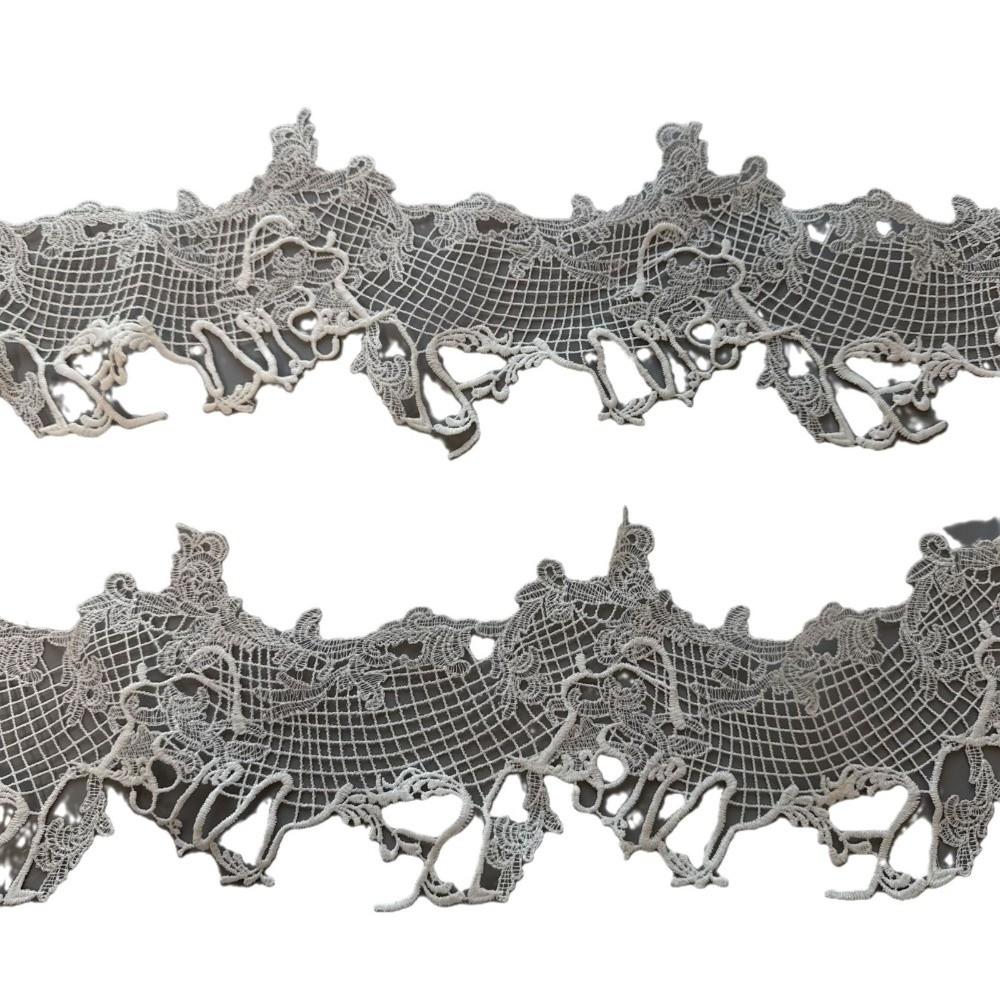 Hollow Grid Design Venise Lace Trim Irregular Edge Sew on Lace Ribbon Hollow Grid Lace Dressmaking
