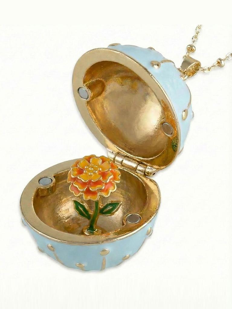 Creative Flower Necklace Round Box Can Open Flower Necklace Jewelry Accessories Women's Accessories Mother's Day Gifts Y2k