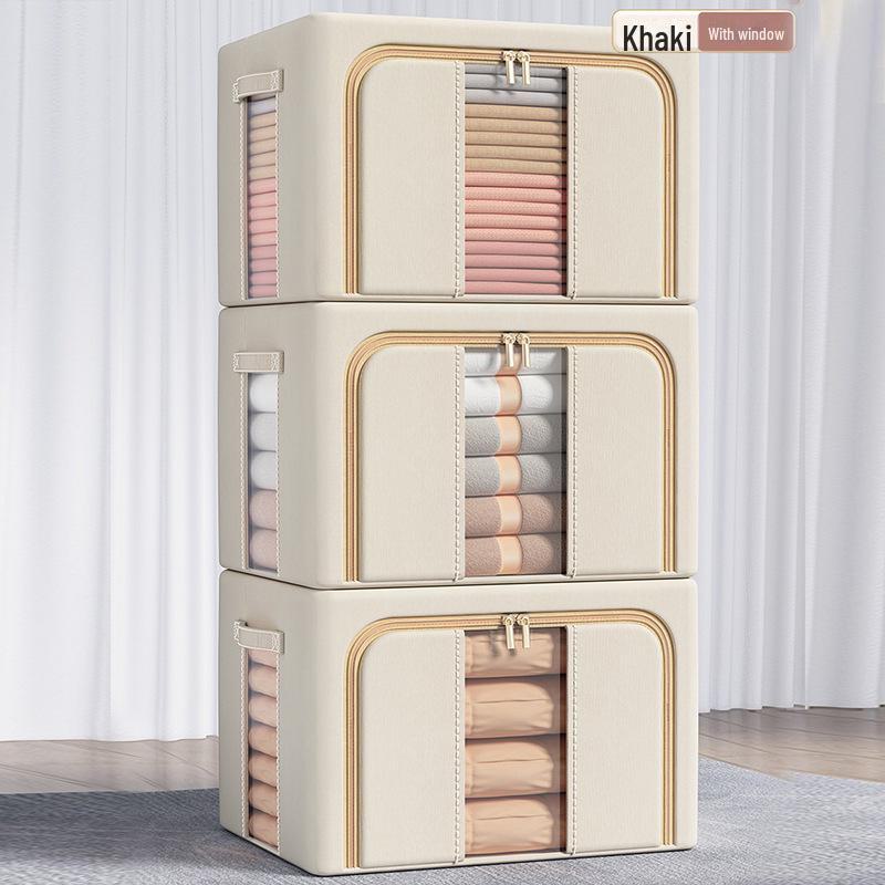 Oxford Kumaş Katlanabilir Saklama Kutusu, Neme Dayanıklı, Düz Renk, Büyük Kapasiteli, Çelik Çerçeve.