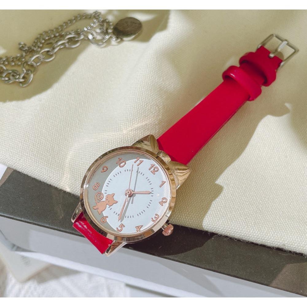 Quartz Watch, Women's Model, Seven-point Cat, Six-point Cat, Love Luminous Needle Student Watch