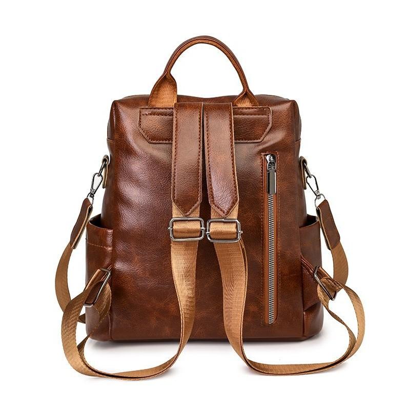 IELGY Ladies Backpack Retro Leopard Print Fashion Large Capacity